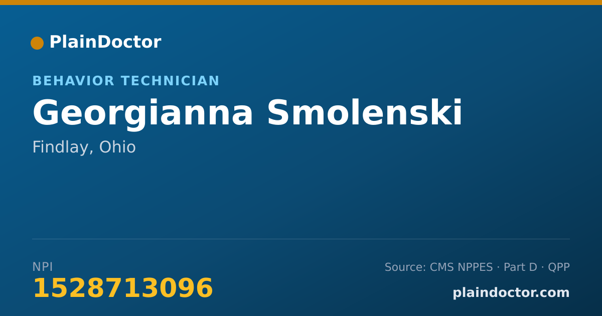 Shareable card for Georgianna Smolenski - Behavior Technician, Findlay, OH