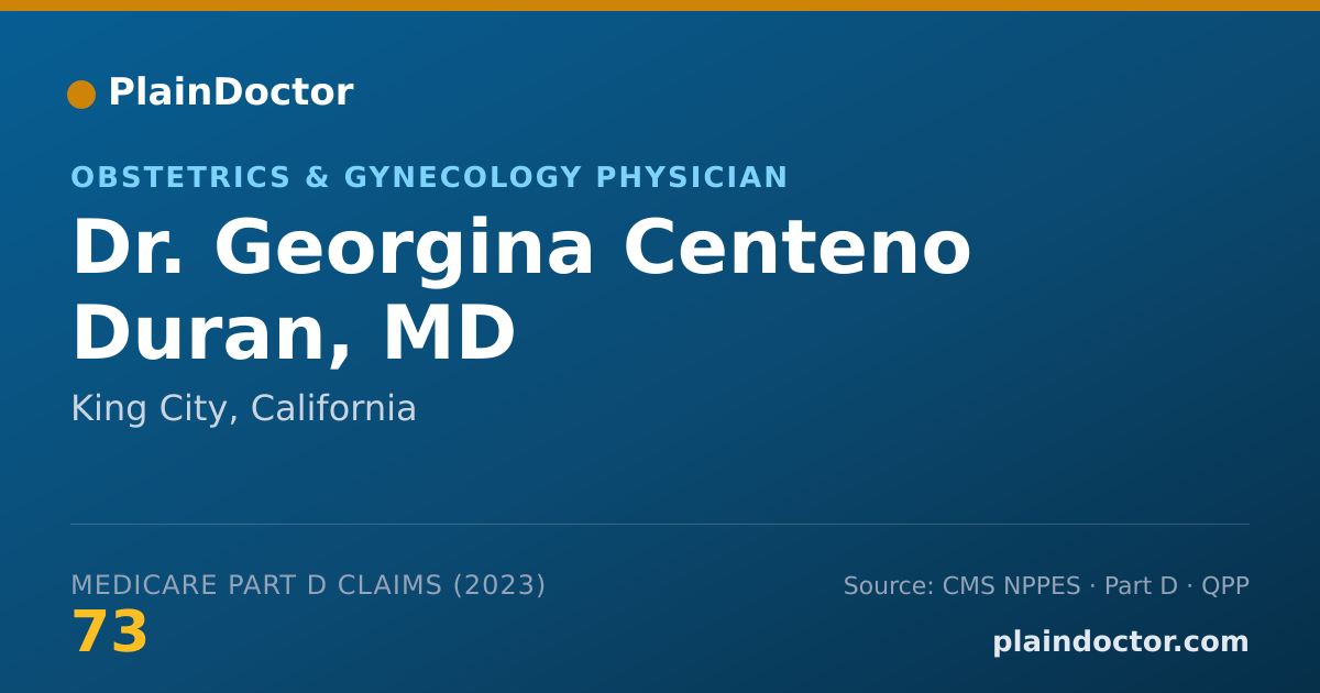 Shareable card for Georgina Centeno Duran, MD - Obstetrics & Gynecology Physician, King City, CA