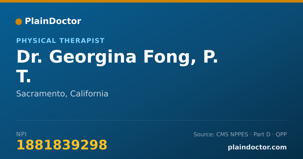 Shareable card for Georgina Fong, P. T. - Physical Therapist, Sacramento, CA