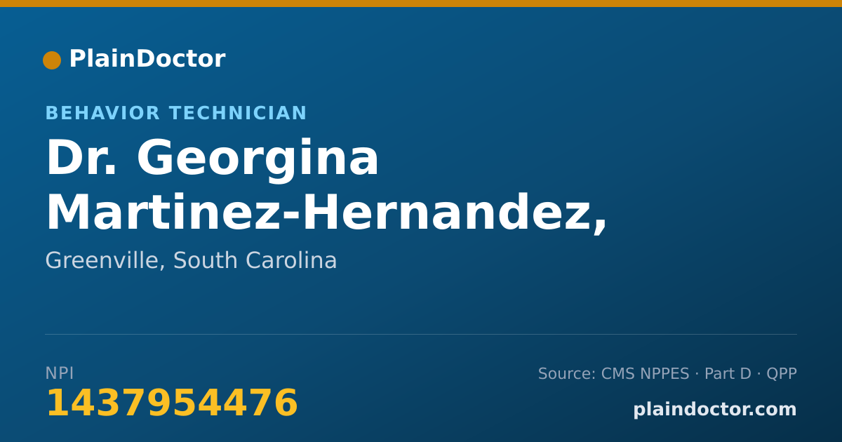 Shareable card for Georgina Martinez-Hernandez, RBT - Behavior Technician, Greenville, SC