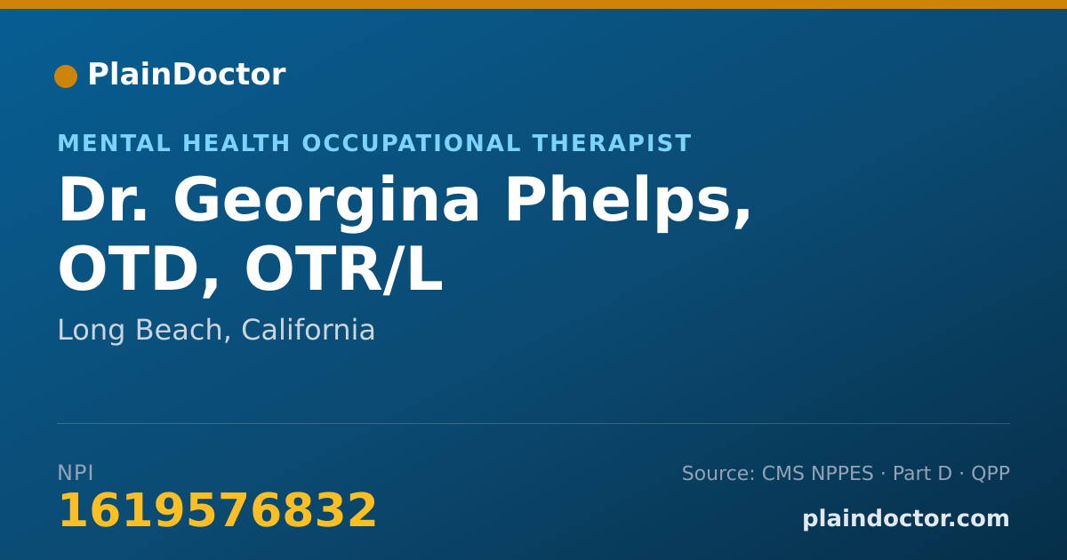 Shareable card for Georgina Phelps, OTD, OTR/L - Mental Health Occupational Therapist, Long Beach, CA