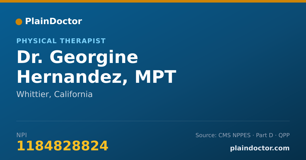 Shareable card for Georgine Hernandez, MPT - Physical Therapist, Whittier, CA
