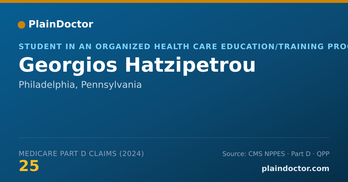 Shareable card for Georgios Hatzipetrou - Student in an Organized Health Care Education/Training Program, Philadelphia, PA