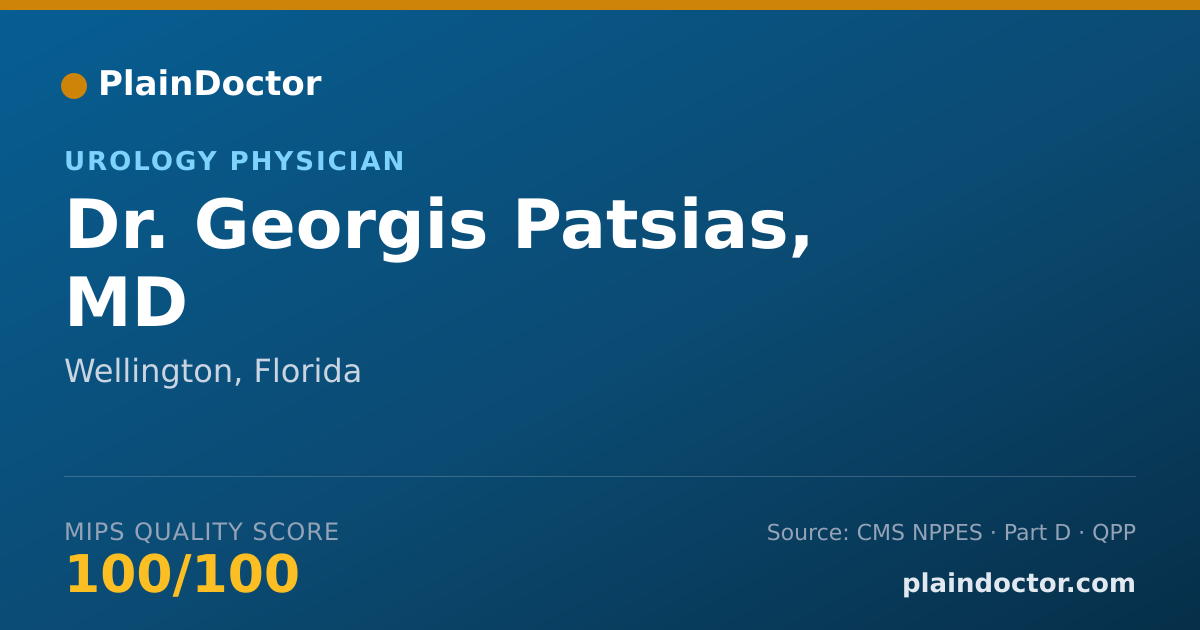 Shareable card for Georgis Patsias, MD - Urology Physician, Wellington, FL
