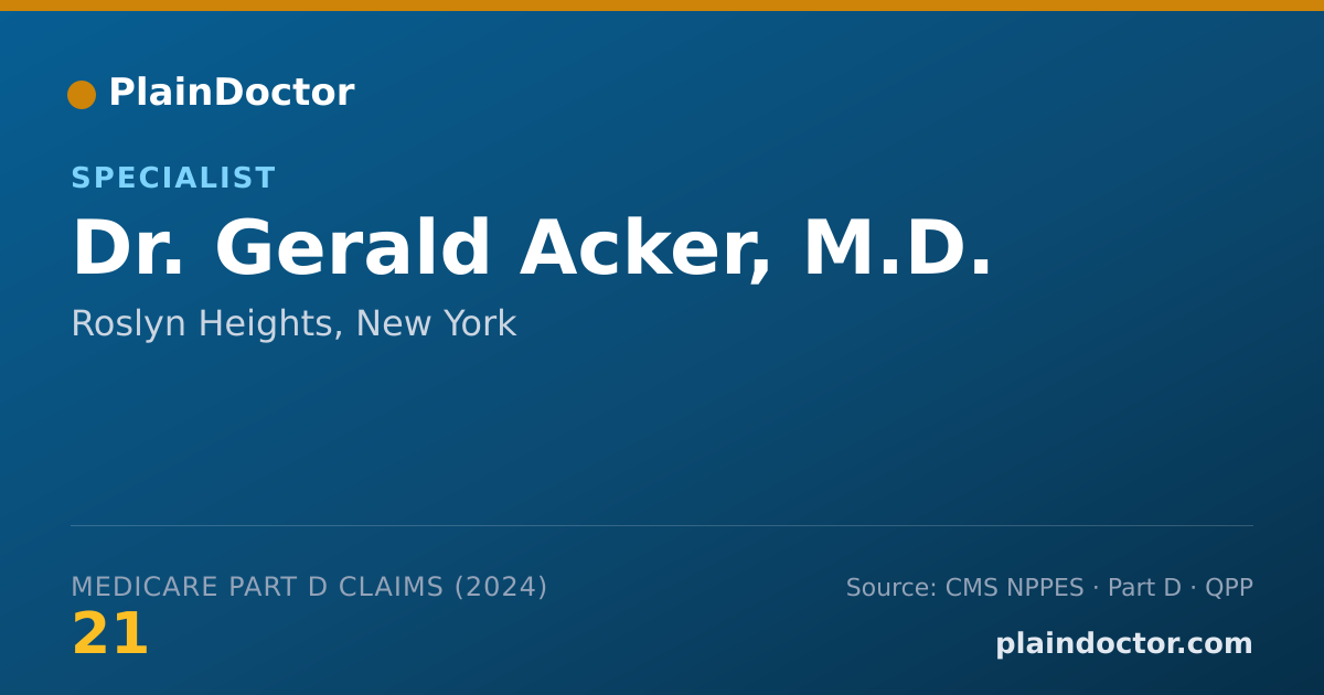 Shareable card for Gerald Acker, M.D. - Specialist, Roslyn Heights, NY