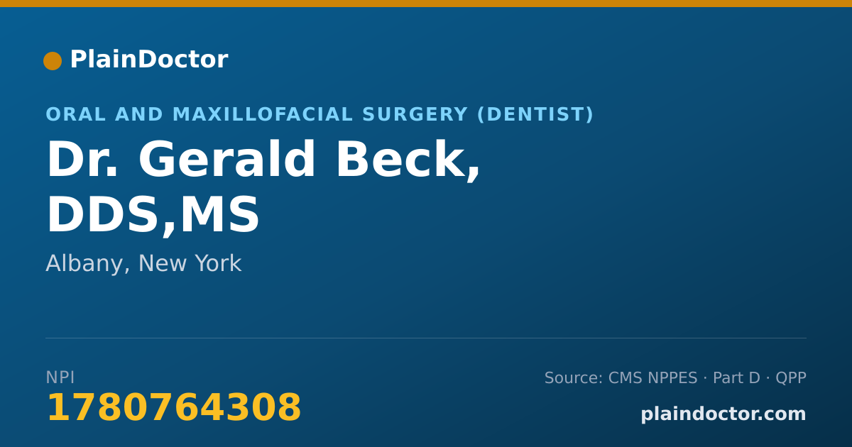 Shareable card for Gerald Beck, DDS,MS - Oral and Maxillofacial Surgery (Dentist), Albany, NY
