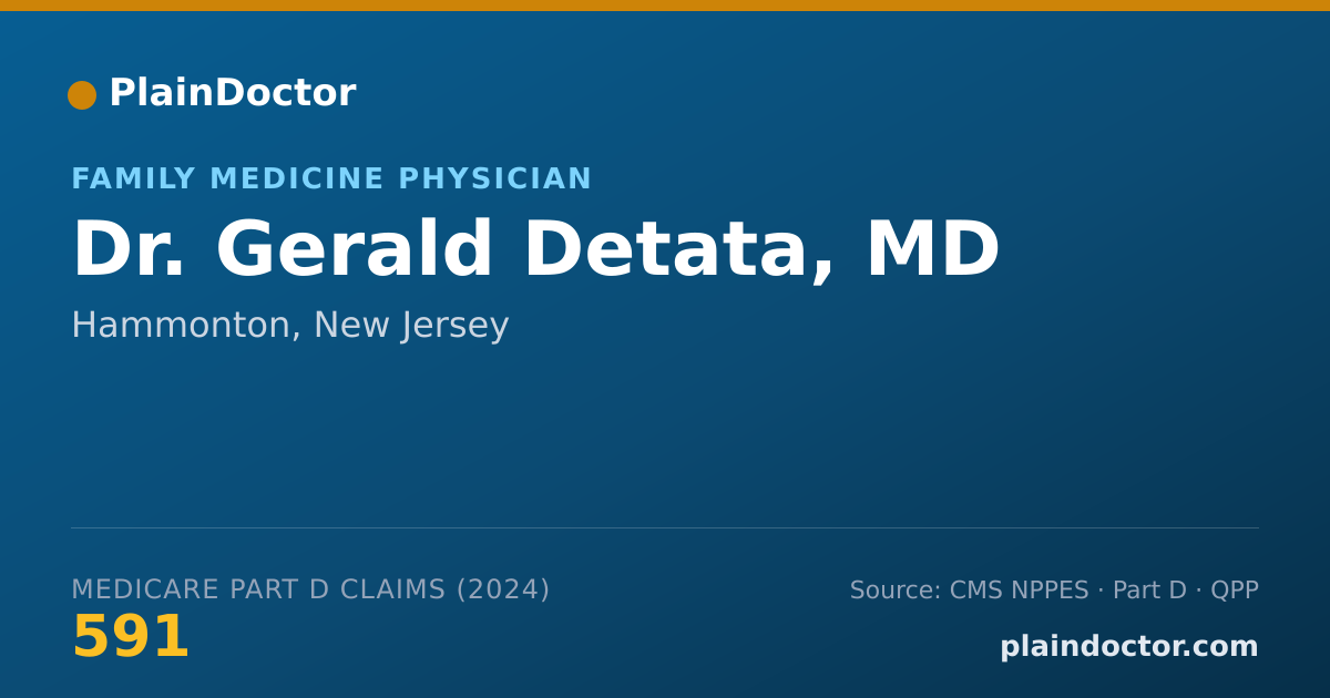 Shareable card for Gerald Detata, MD - Family Medicine Physician, Hammonton, NJ