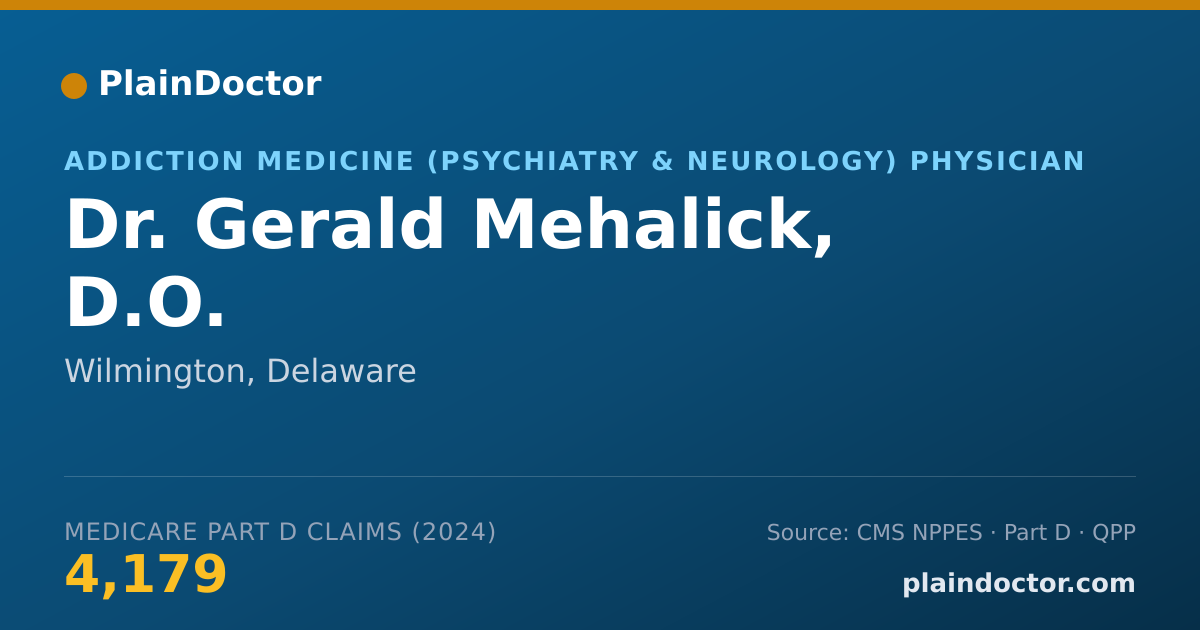 Shareable card for Gerald Mehalick, D.O. - Addiction Medicine (Psychiatry & Neurology) Physician, Wilmington, DE