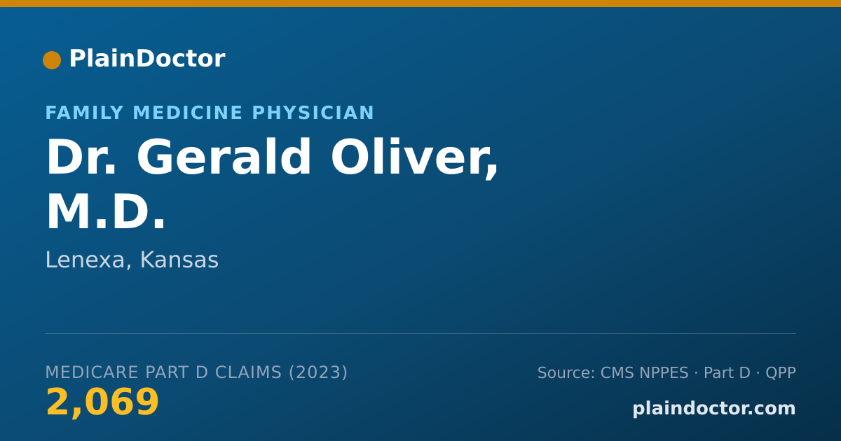 Shareable card for Gerald Oliver, M.D. - Family Medicine Physician, Lenexa, KS