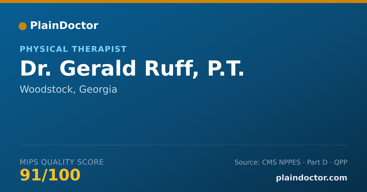 Shareable card for Gerald Ruff, P.T. - Physical Therapist, Woodstock, GA