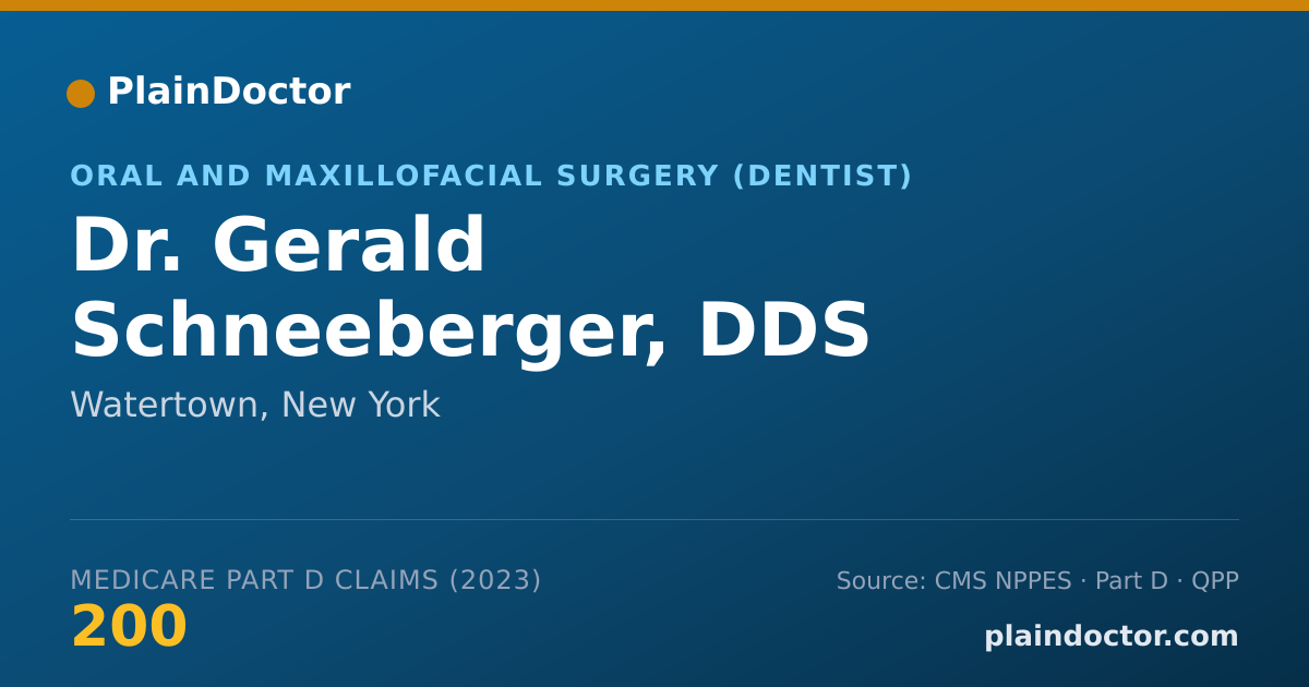 Shareable card for Gerald Schneeberger, DDS - Oral and Maxillofacial Surgery (Dentist), Watertown, NY