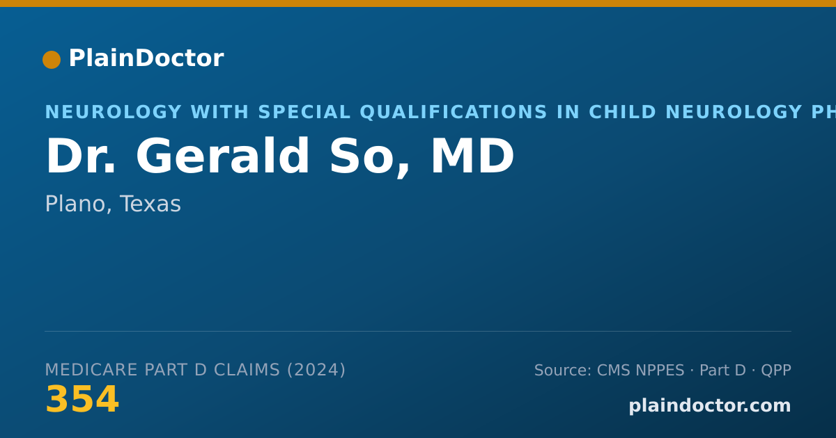 Shareable card for Gerald So, MD - Neurology with Special Qualifications in Child Neurology Physician, Plano, TX