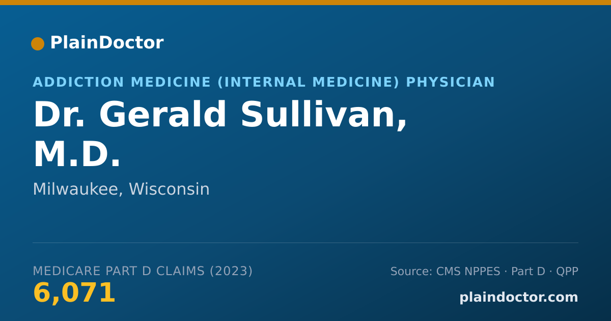 Shareable card for Gerald Sullivan, M.D. - Addiction Medicine (Internal Medicine) Physician, Milwaukee, WI