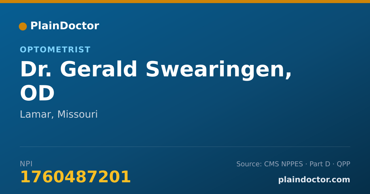 Shareable card for Gerald Swearingen, OD - Optometrist, Lamar, MO