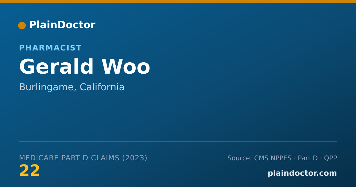 Shareable card for Gerald Woo - Pharmacist, Burlingame, CA