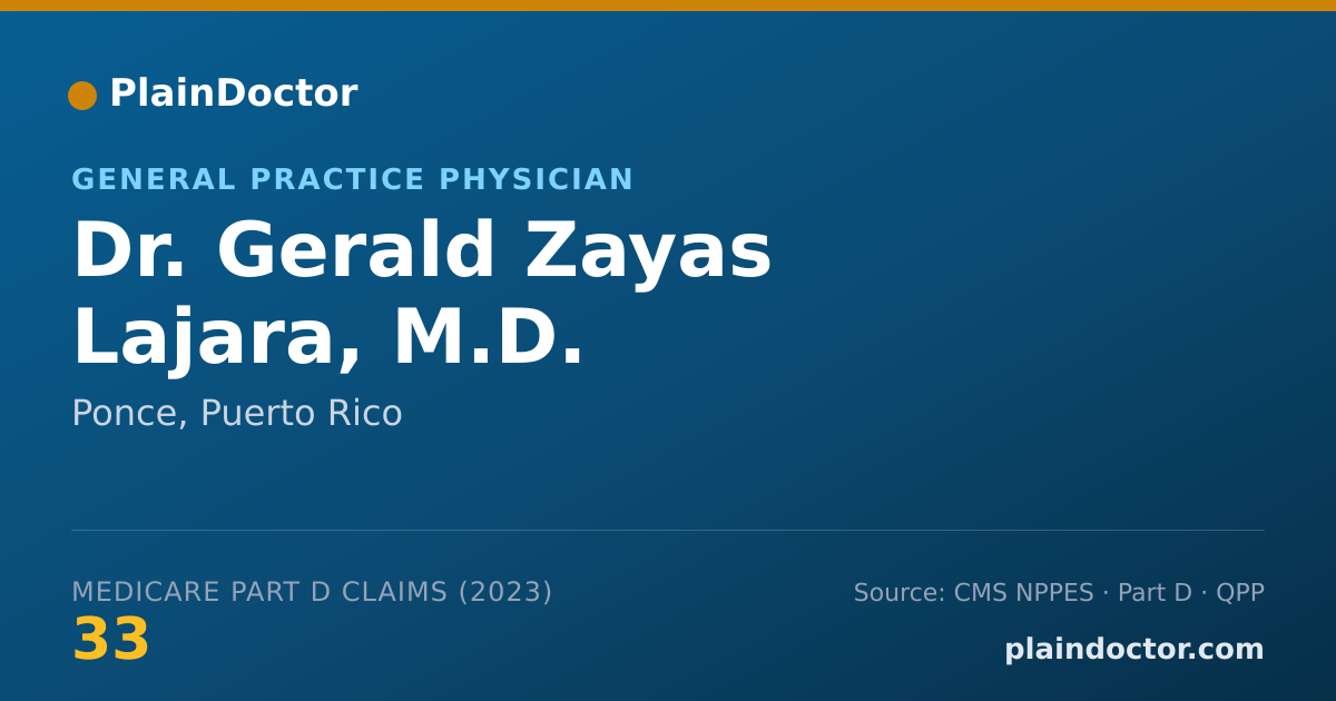 Shareable card for Gerald Zayas Lajara, M.D. - General Practice Physician, Ponce, PR