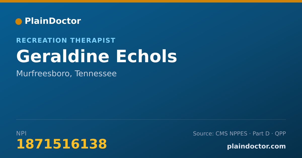 Shareable card for Geraldine Echols - Recreation Therapist, Murfreesboro, TN