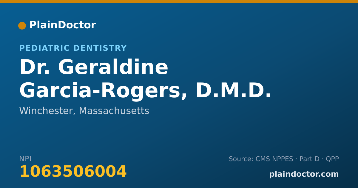 Shareable card for Geraldine Garcia-Rogers, D.M.D. - Pediatric Dentistry, Winchester, MA
