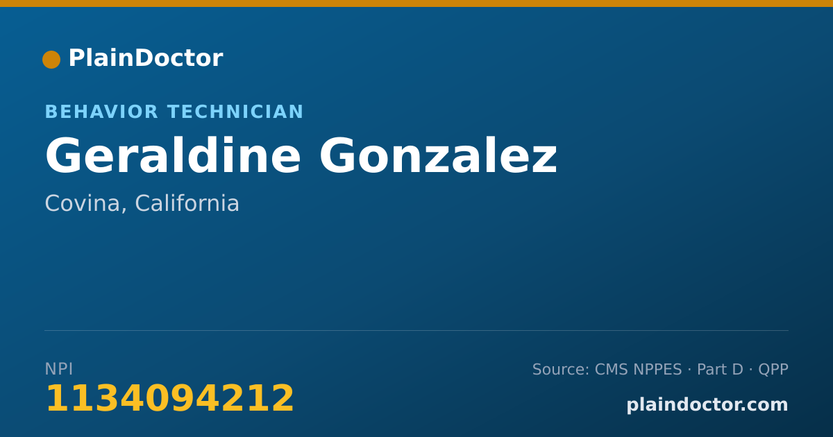 Shareable card for Geraldine Gonzalez - Behavior Technician, Covina, CA