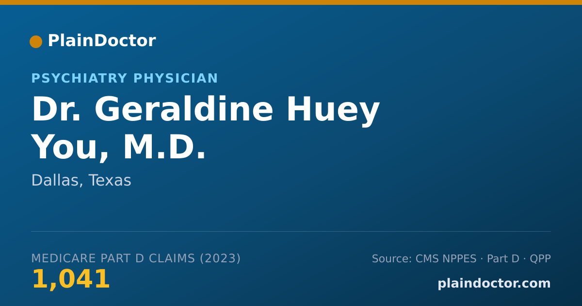 Shareable card for Geraldine Huey You, M.D. - Psychiatry Physician, Dallas, TX