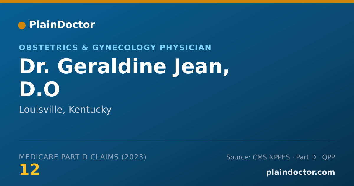Shareable card for Geraldine Jean, D.O - Obstetrics & Gynecology Physician, Louisville, KY