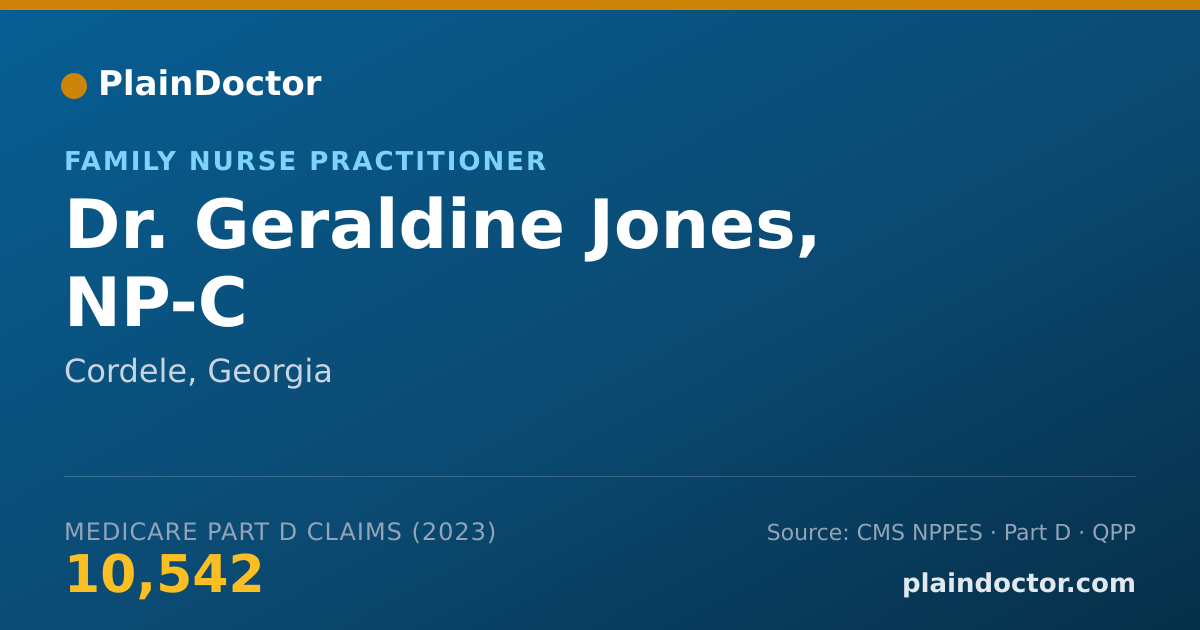 Shareable card for Geraldine Jones, NP-C - Family Nurse Practitioner, Cordele, GA