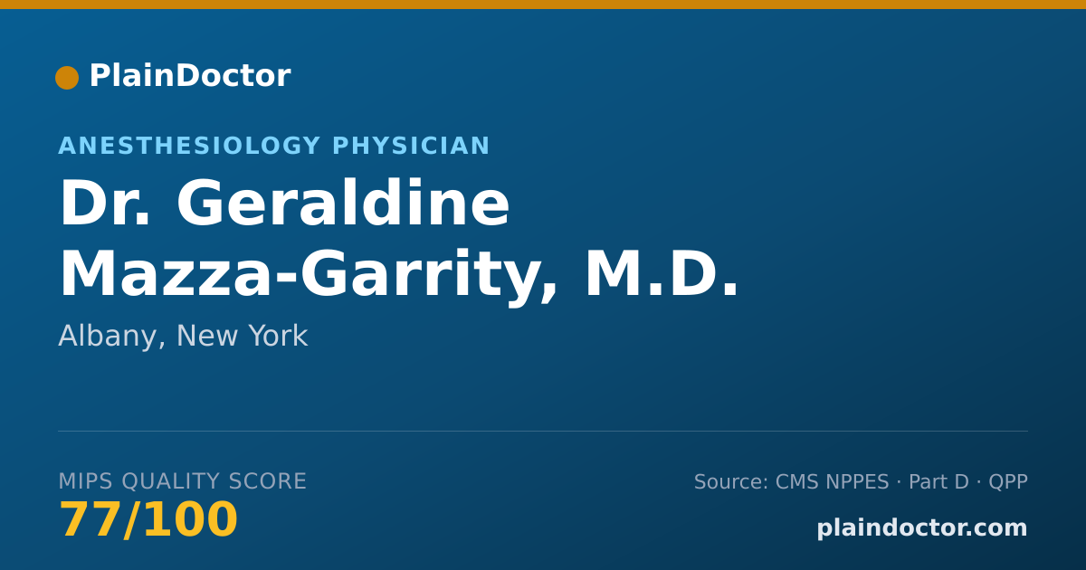 Shareable card for Geraldine Mazza-Garrity, M.D. - Anesthesiology Physician, Albany, NY