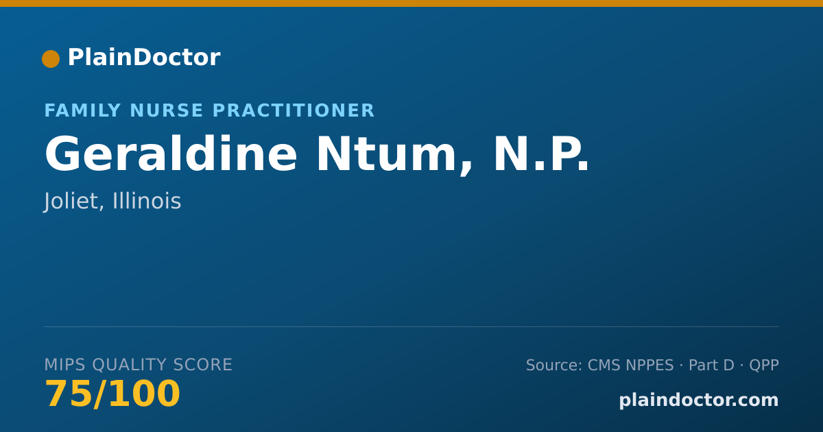 Shareable card for Geraldine Ntum, N.P. - Family Nurse Practitioner, Joliet, IL