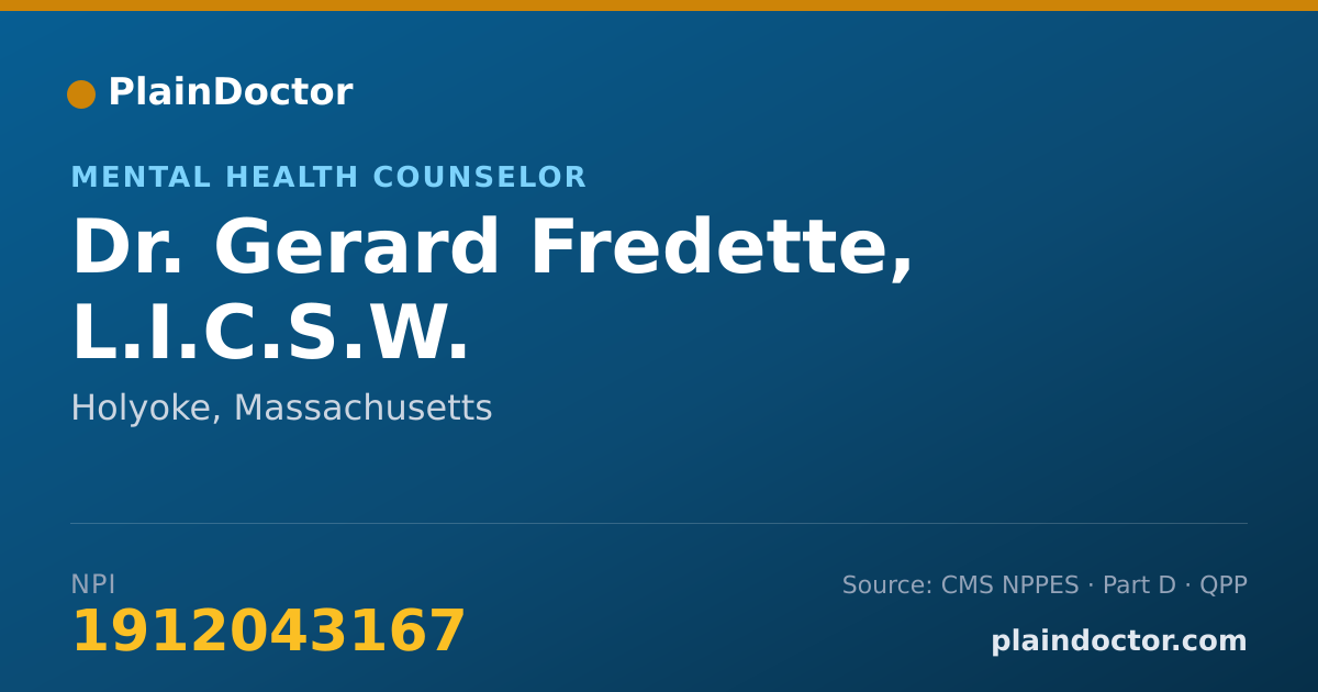 Shareable card for Gerard Fredette, L.I.C.S.W. - Mental Health Counselor, Holyoke, MA
