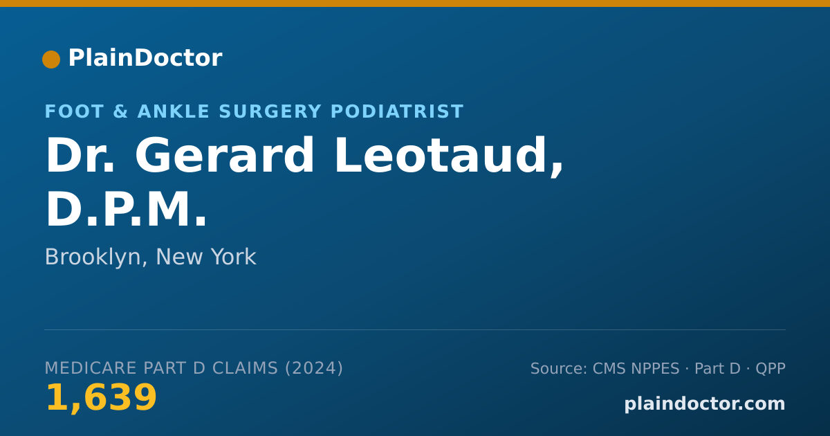 Shareable card for Gerard Leotaud, D.P.M. - Foot & Ankle Surgery Podiatrist, Brooklyn, NY