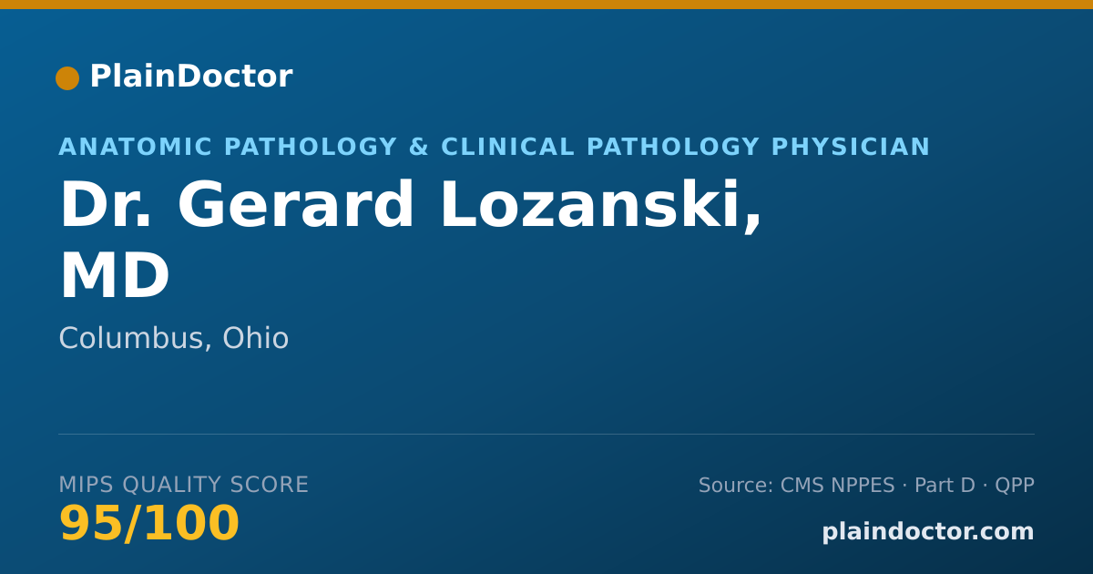 Shareable card for Gerard Lozanski, MD - Anatomic Pathology & Clinical Pathology Physician, Columbus, OH