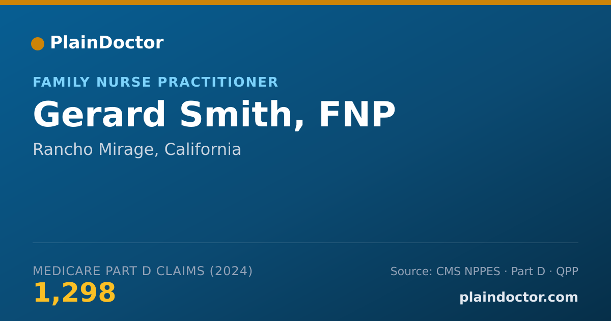 Shareable card for Gerard Smith, FNP - Family Nurse Practitioner, Rancho Mirage, CA