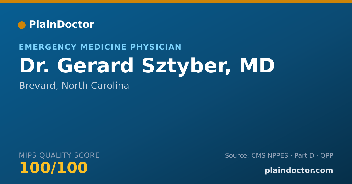 Shareable card for Gerard Sztyber, MD - Emergency Medicine Physician, Brevard, NC