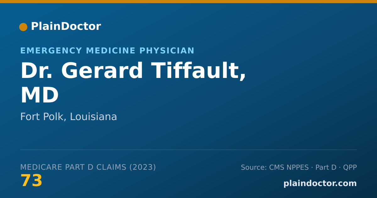 Shareable card for Gerard Tiffault, MD - Emergency Medicine Physician, Fort Polk, LA