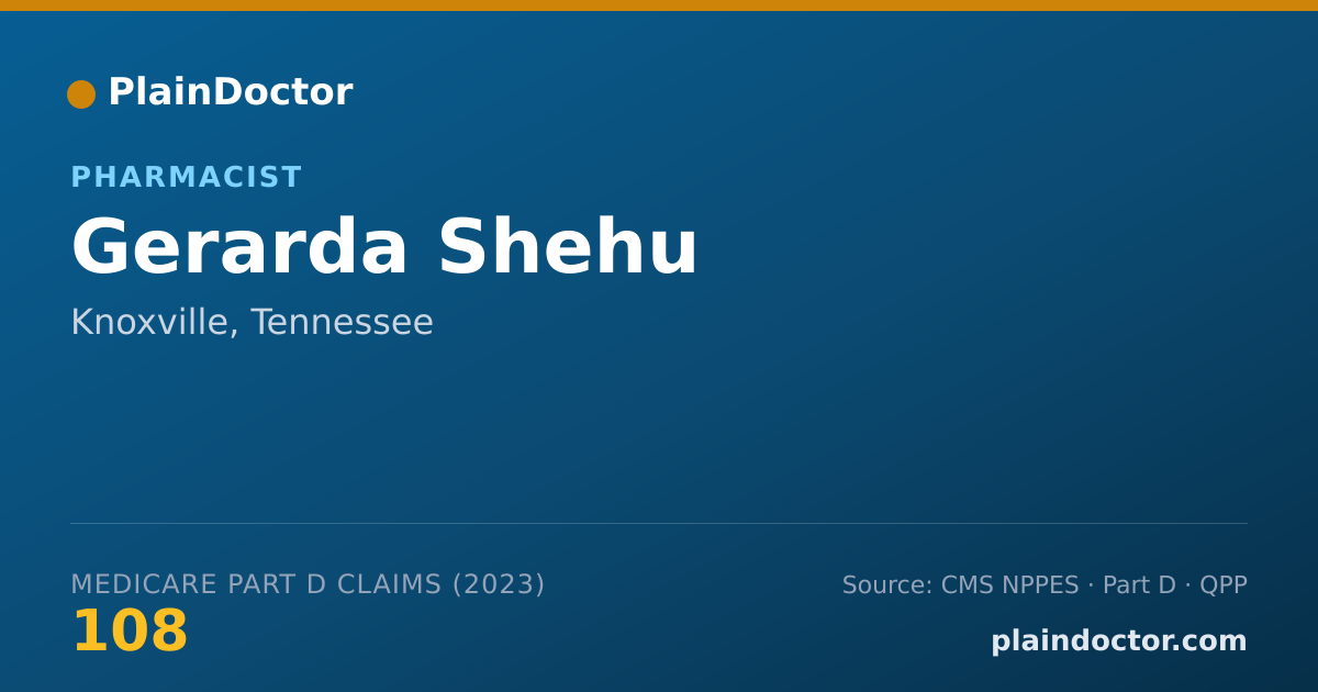 Shareable card for Gerarda Shehu - Pharmacist, Knoxville, TN