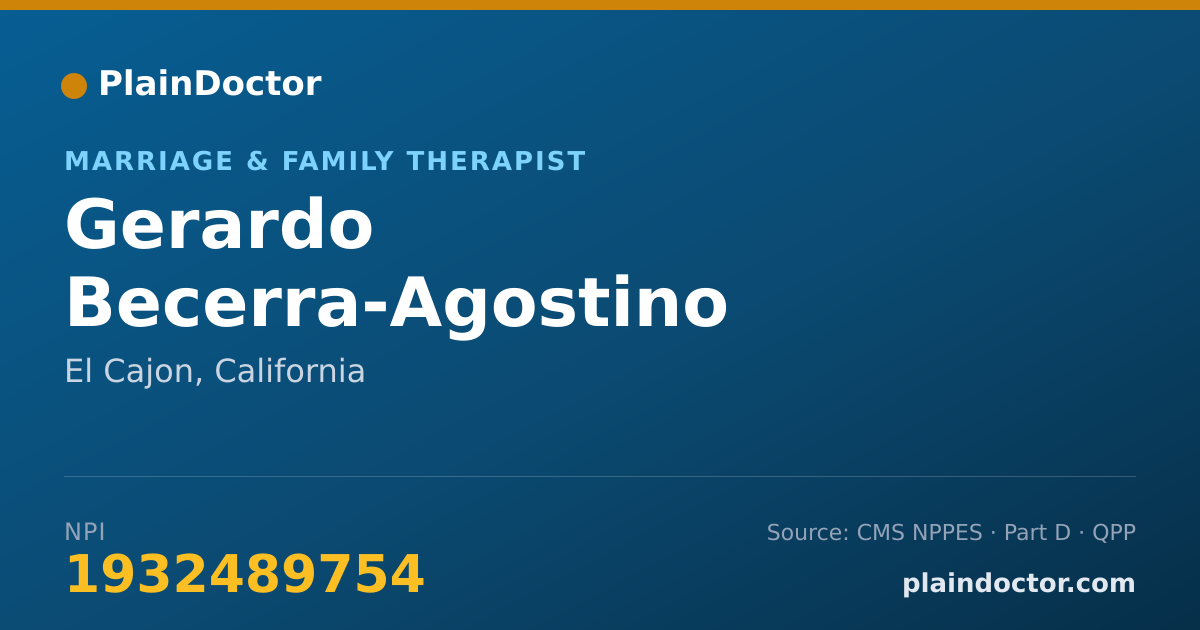 Shareable card for Gerardo Becerra-Agostino - Marriage & Family Therapist, El Cajon, CA