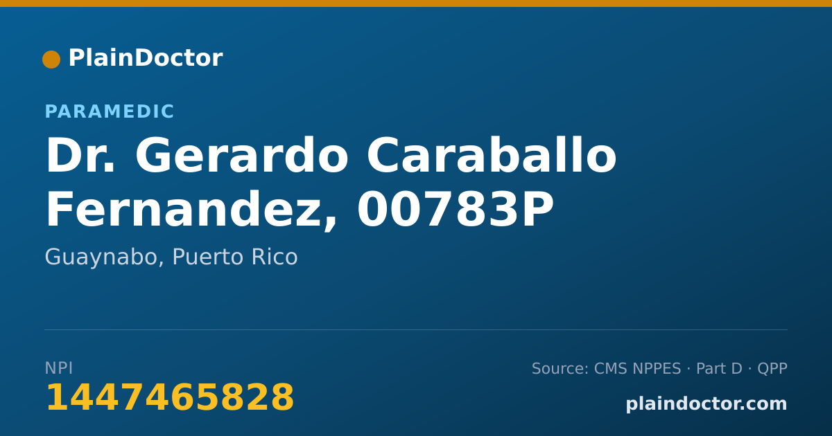 Shareable card for Gerardo Caraballo Fernandez, 00783P - Paramedic, Guaynabo, PR