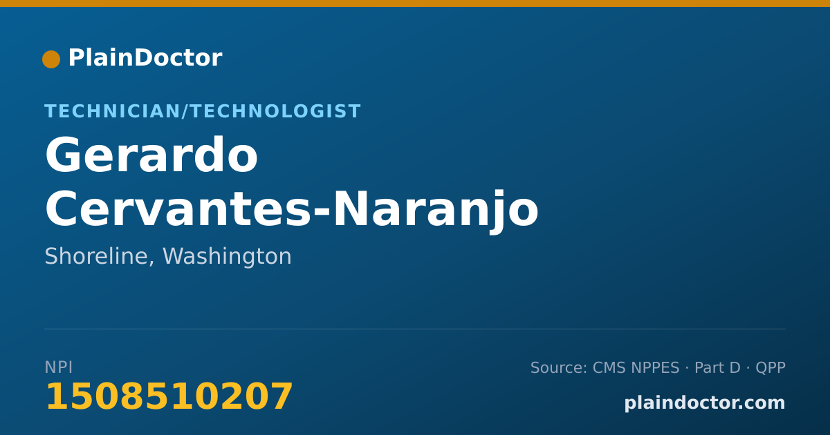 Shareable card for Gerardo Cervantes-Naranjo - Technician/Technologist, Shoreline, WA
