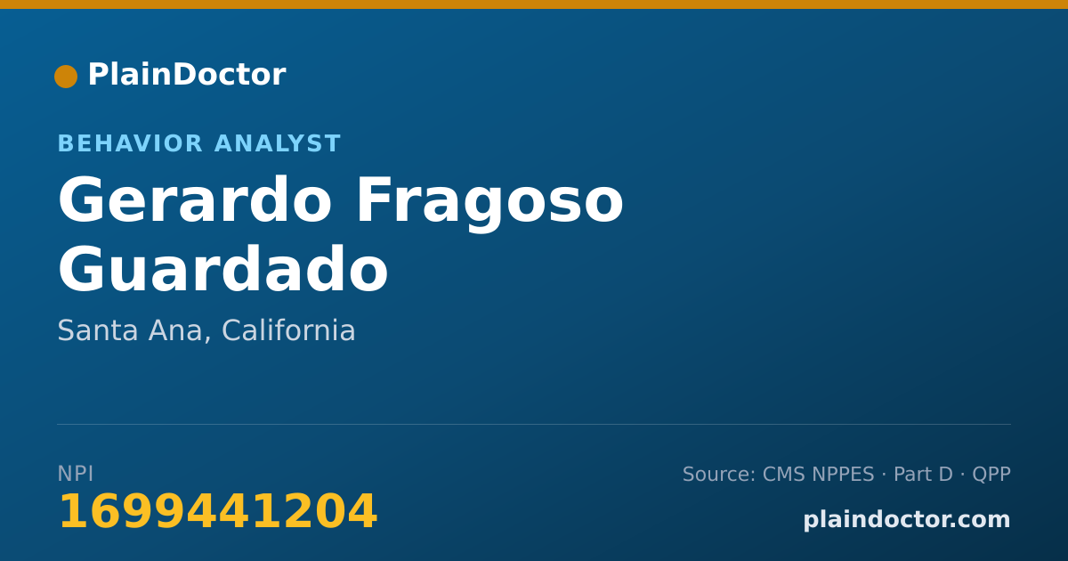 Shareable card for Gerardo Fragoso Guardado - Behavior Analyst, Santa Ana, CA