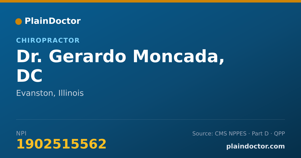 Shareable card for Gerardo Moncada, DC - Chiropractor, Evanston, IL
