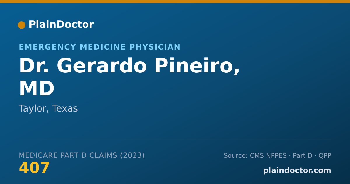 Shareable card for Gerardo Pineiro, MD - Emergency Medicine Physician, Taylor, TX