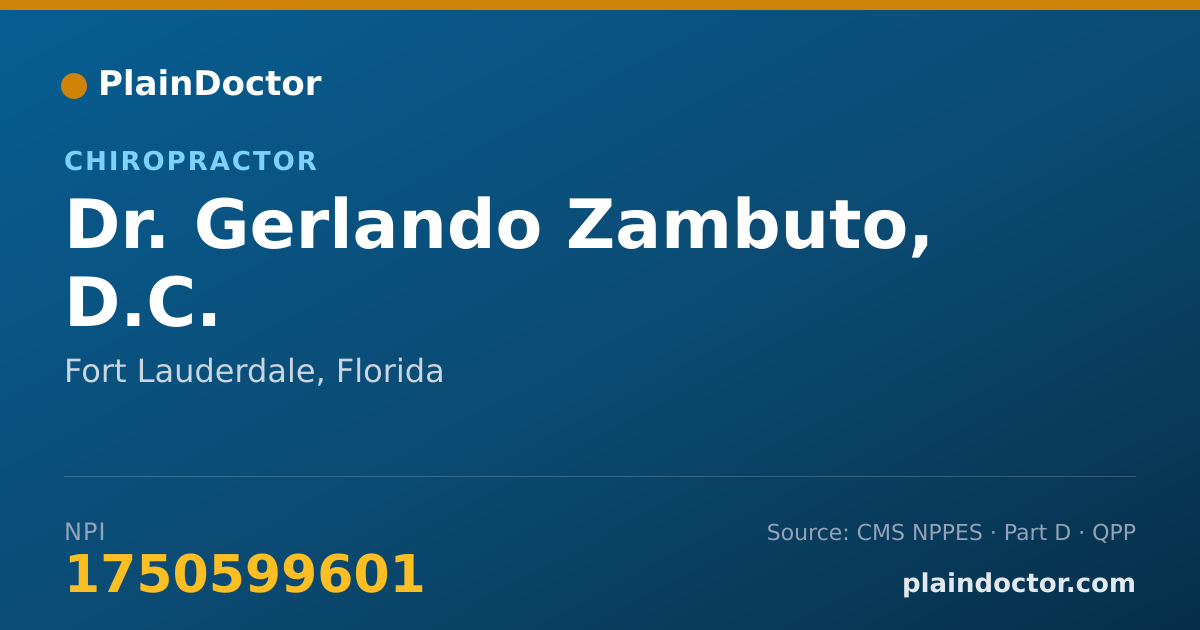 Shareable card for Gerlando Zambuto, D.C. - Chiropractor, Fort Lauderdale, FL