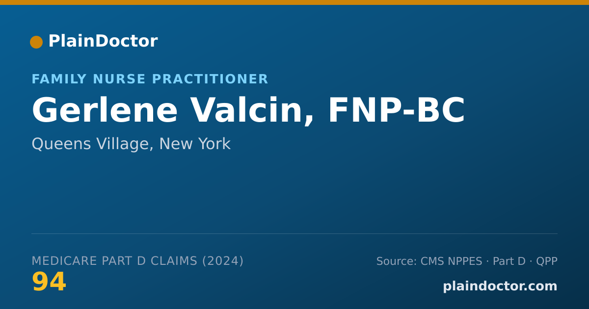 Shareable card for Gerlene Valcin, FNP-BC - Family Nurse Practitioner, Queens Village, NY