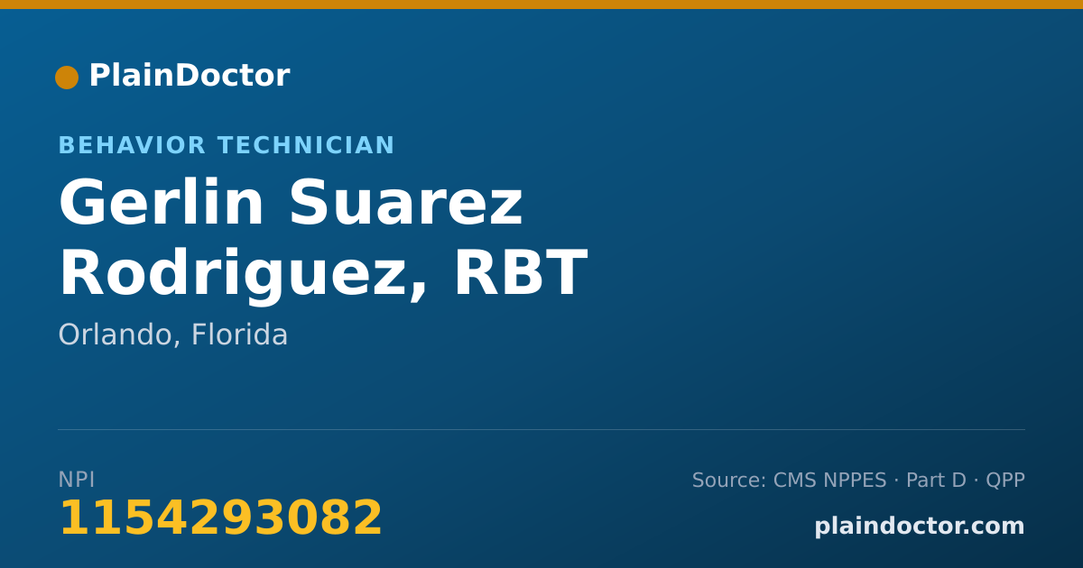 Shareable card for Gerlin Suarez Rodriguez, RBT - Behavior Technician, Orlando, FL