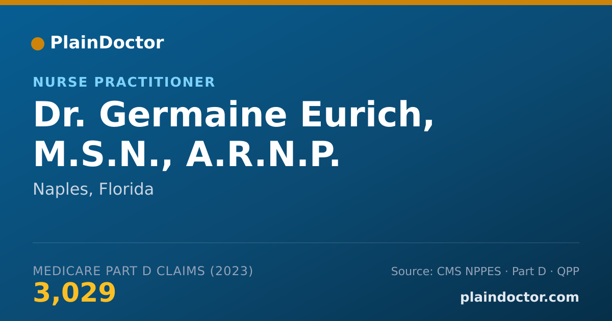 Shareable card for Germaine Eurich, M.S.N., A.R.N.P. - Nurse Practitioner, Naples, FL