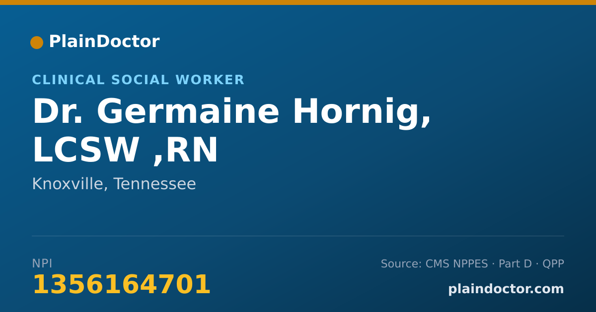 Shareable card for Germaine Hornig, LCSW ,RN - Clinical Social Worker, Knoxville, TN