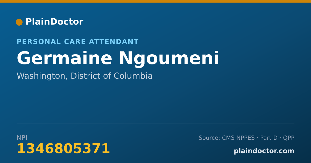 Shareable card for Germaine Ngoumeni - Personal Care Attendant, Washington, DC