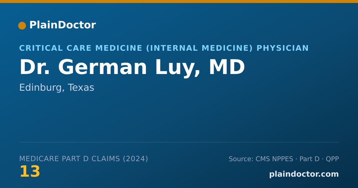 Shareable card for German Luy, MD - Pulmonary Disease Physician, Edinburg, TX