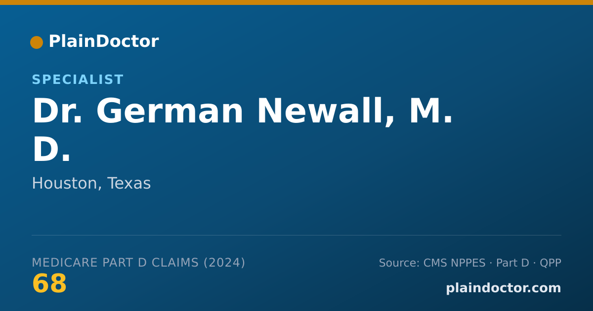 Shareable card for German Newall, M. D. - Specialist, Houston, TX
