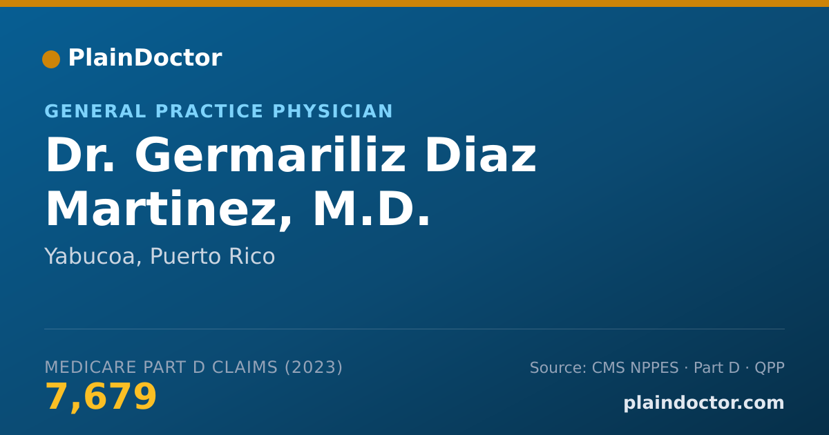 Shareable card for Germariliz Diaz Martinez, M.D. - General Practice Physician, Yabucoa, PR
